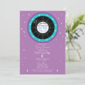 カスタム占星術〔占星術の〕十二宮図サンサインベビーシャワー 招待状 (スタンド正面)