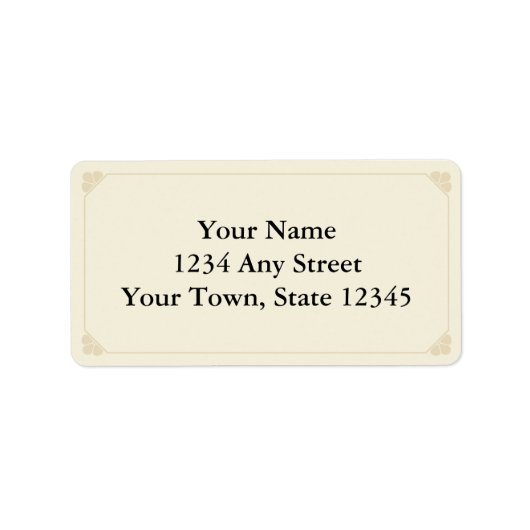 カスタム印刷住所 シール-ベージュ色&ベージュ ラベル (正面)