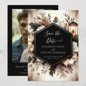 カスタム印刷可素朴能結婚値 セーブザデート (正面/裏面)