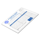 カスタム印刷可能な売上請求書フォーム(情報入り) ノートパッド (アングル)