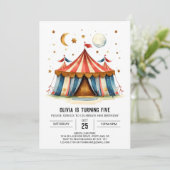 カスタム印刷可能ジョイサーカス誕生日 招待状 (スタンド正面)