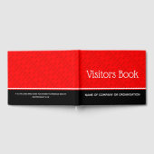 カスタム参列者赤を称える ゲストブック (全面)