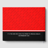 カスタム参列者赤を称える ゲストブック (裏面)