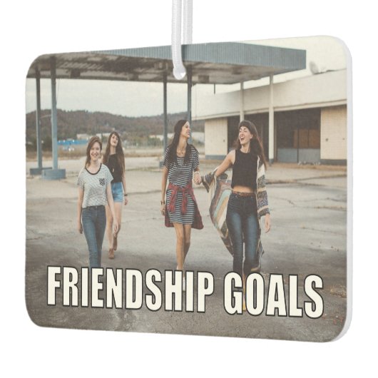 カスタム友だち写真おもしろい友好ゴールミーム カーエアーフレッシュナー (左)