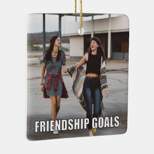 カスタム友だち写真おもしろい友好ゴールミーム セラミックオーナメント (右)