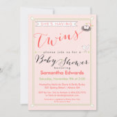 カスタム双子のベビーシャワー招待状 招待状 (正面)
