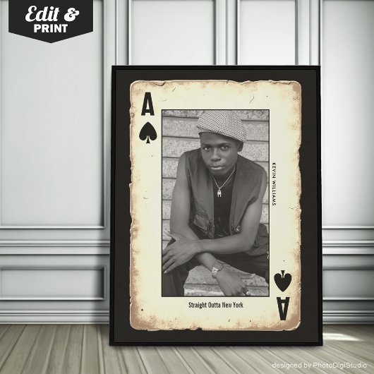 カスタム反抗的なティーンウォールアート、ポーカー ストレートアウト ポスター