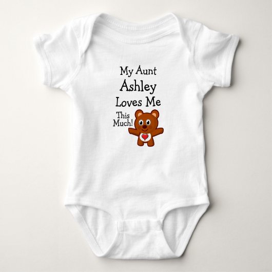 カスタム叔母さんがこんなに私を愛してる! ベビーボディスーツ (正面)
