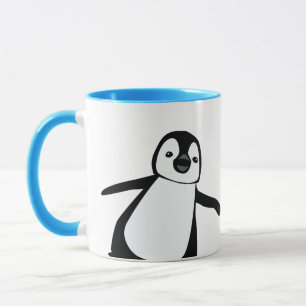 カスタム取扱名可愛い覗きペンギン マグカップ