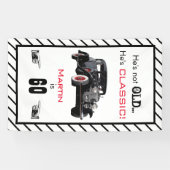 カスタム古くないクラシックな車のヴィンテージの誕生日 横断幕 (横)