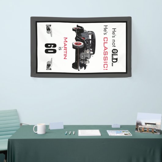 カスタム古くないクラシックな車のヴィンテージの誕生日 横断幕 (トレードショー)