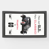 カスタム古くないクラシックな車のヴィンテージの誕生日 横断幕 (横)