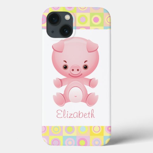 カスタム可愛いかわいいピンクピグ Case-Mate iPhoneケース (裏面)