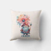 カスタム可愛いウィザードトリックRトリートハロウィーンキャンディ クッション (裏面)