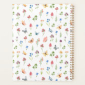 カスタム可愛いガーリー野花と蝶 プランナー手帳 (裏面)