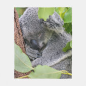 カスタム可愛いコアラ魅力的イメージホームデコールスロー フリースブランケット (正面)