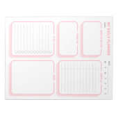 カスタム可愛いシンプル赤面undatedデイリープランナー ノートパッド (正面)