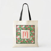 カスタム可愛いトロピカルピンクフラミンゴウォーターカラーアート トートバッグ (正面)