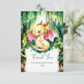 カスタム可愛いドラゴンベビーシャワー サンキューカード (スタンド正面)