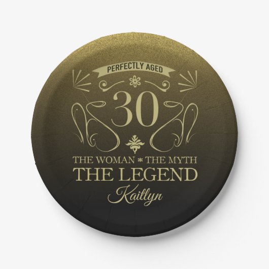 カスタム可愛いハッピン30歳 ペーパープレート (正面)