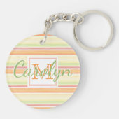 カスタム可愛いハッピーサニーサマーウォーターストライプカラー キーホルダー (裏面)