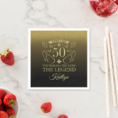 カスタム可愛いハッピー50誕生日 スタンダードカクテルナプキン (インサイチュ)