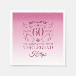 カスタム可愛いハッピー60誕生日 スタンダードカクテルナプキン