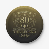 カスタム可愛いハッピー80誕生日 ペーパープレート (正面)