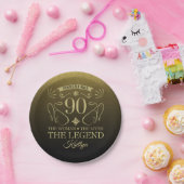 カスタム可愛いハッピー90誕生日 ペーパープレート (パーティー)