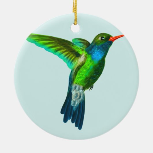 カスタム可愛いハミングバードフォトオーナメント セラミックオーナメント (裏面)