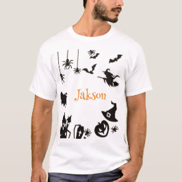 カスタム可愛いハロウィン名Tシャツ – パーソナライズされた Tシャツ