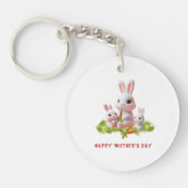 カスタム可愛いバニー母キーチェーン キーホルダー (正面)
