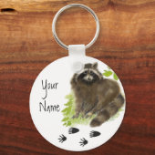 カスタム可愛いパーソナライズされたアライグマのトラック キーホルダー (正面)