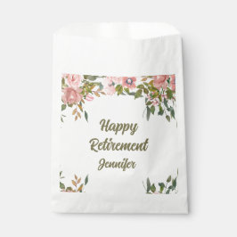カスタム可愛いピンクのフローラ緑ハッピーリタイア フェイバーバッグ