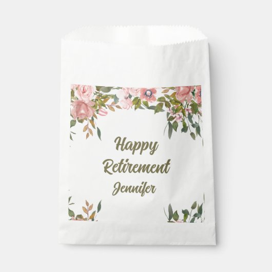 カスタム可愛いピンクのフローラ緑ハッピーリタイア フェイバーバッグ (正面)