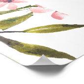 カスタム可愛いピンクのフローラ緑ハッピーリタイア ポスター (角)