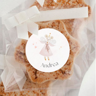 カスタム可愛いピンクのマウスシール ラウンドシール