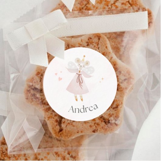 カスタム可愛いピンクのマウスシール ラウンドシール