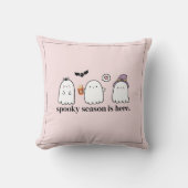 カスタム可愛いピンクフレンドリー幽霊不気味シーズン クッション (正面)