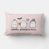 カスタム可愛いピンクフレンドリー幽霊不気味シーズン ランバークッション (正面)