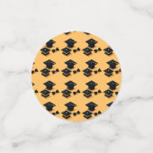 カスタム可愛いフォトスクリプトブラック&イエロー卒業 コンフェッティ (スモール正面)