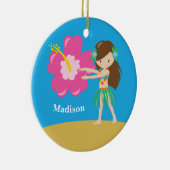 カスタム可愛いフラガールビーチ セラミックオーナメント (右)