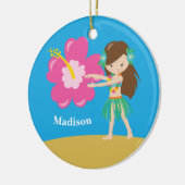 カスタム可愛いフラガールビーチ セラミックオーナメント (左)