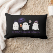 カスタム可愛いフレンドリー幽霊不気味シーズン ランバークッション (ブランケット)