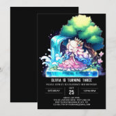 カスタム可愛いプリンセス誕生日 招待状 (正面/裏面)