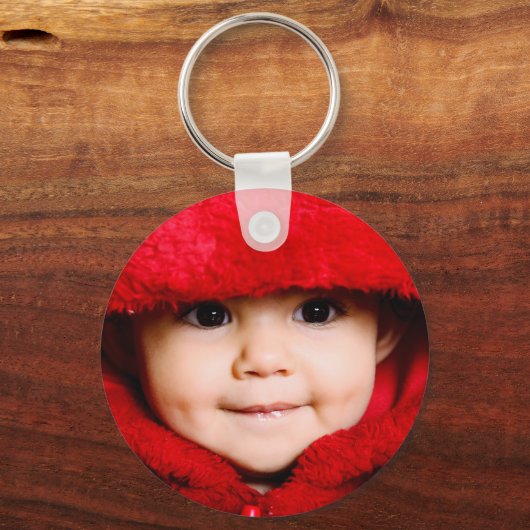 カスタム可愛いベビーファミリー写真テンプレート キーホルダー (裏面)