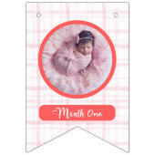 カスタム可愛いベリー最初の誕生日ピンク12写真 バンティングフラッグ (第2の旗)
