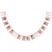 カスタム可愛いベリー最初の誕生日ピンク12写真 バンティングフラッグ (全)