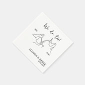 カスタム可愛いペットネームミニマル猫ペットズ結婚ーズ スタンダードカクテルナプキン (角)