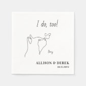 カスタム可愛いペットネームミニマル猫ペットズ結婚ーズ スタンダードカクテルナプキン (正面)